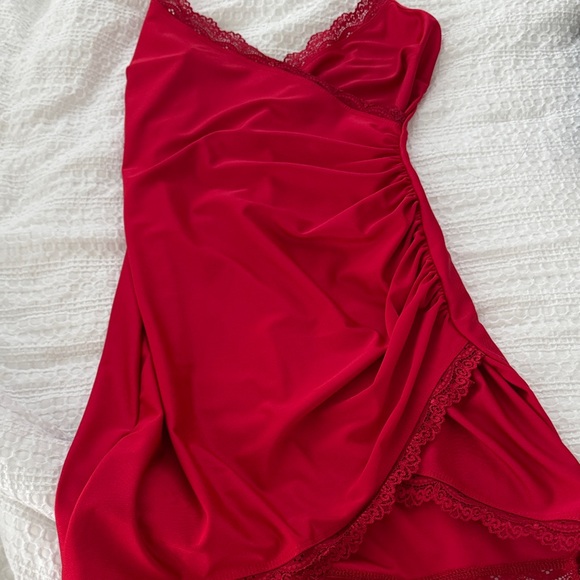 Lovely Day Scarlet Lace Accent Dress - Picture 5 of 5